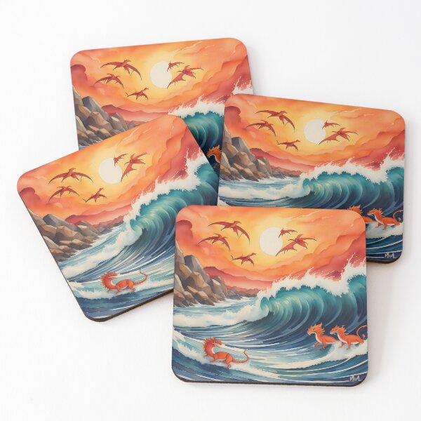 Item preview, Flying Dragons Over an Ocean Sunset designed and sold by greygoul.