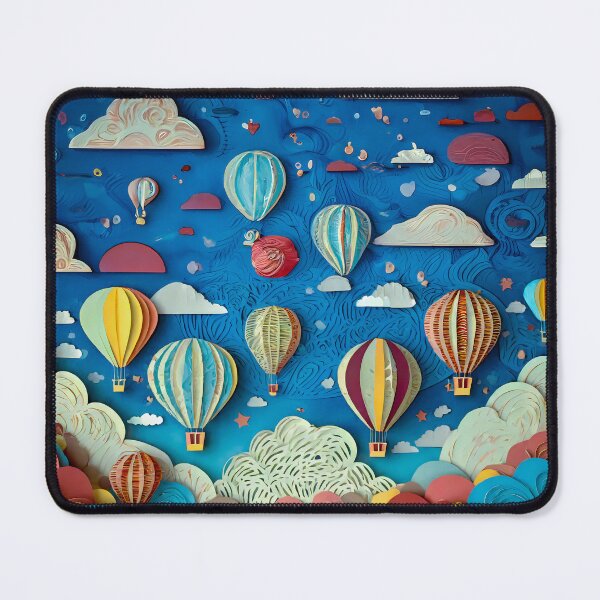 Item preview, Whimsical hot air balloons navigating through the clouds designed and sold by creativekrish.