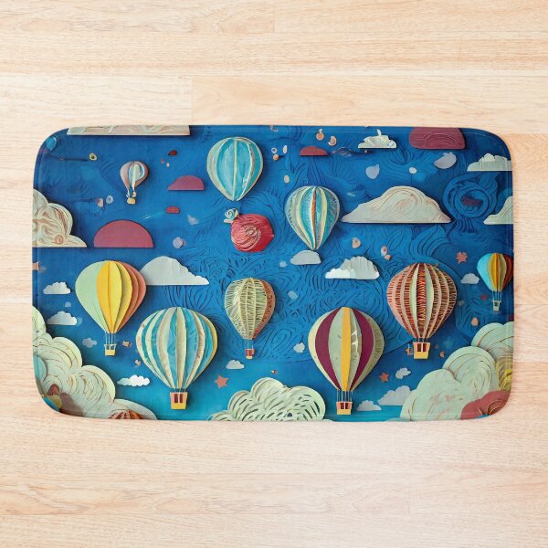 Item preview, Whimsical hot air balloons navigating through the clouds designed and sold by creativekrish.