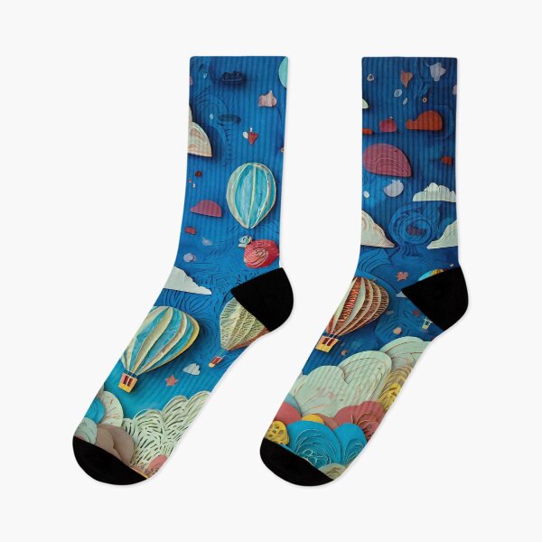 Item preview, Whimsical hot air balloons navigating through the clouds designed and sold by creativekrish.