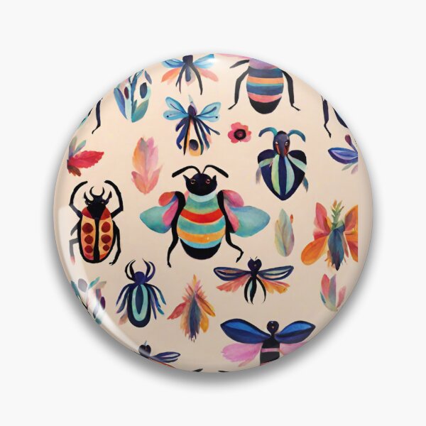 Item preview, Boho Abstract Imaginary Insects Bugs Floral Folk Art Pattern gift for nature lover designed and sold by CORINNE W.