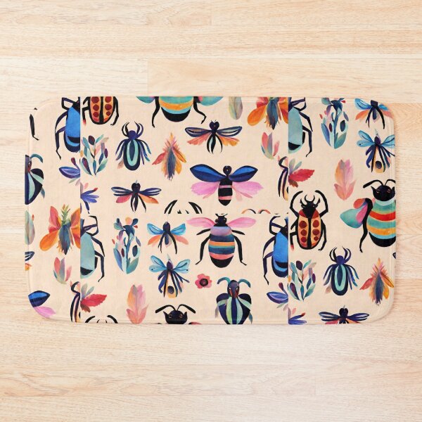 Item preview, Boho Abstract Imaginary Insects Bugs Floral Folk Art Pattern gift for nature lover designed and sold by CORINNE W.