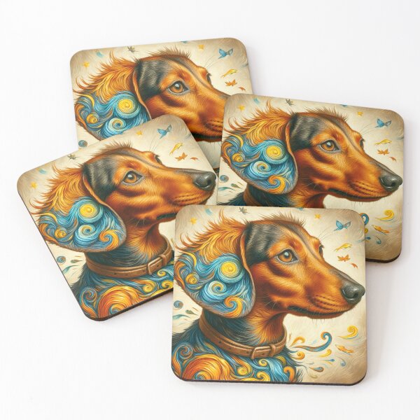 Item preview, Dreamlike Dachshund Painting - Dog Oil Painting designed and sold by Star-Fragment.