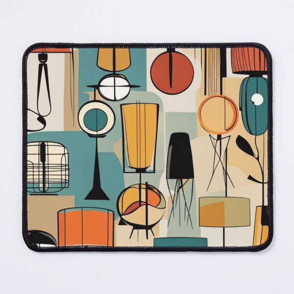 Item preview, Mid century modern lampshade pattern in a vintage colourful classic style designed and sold by Haiii-Designs.