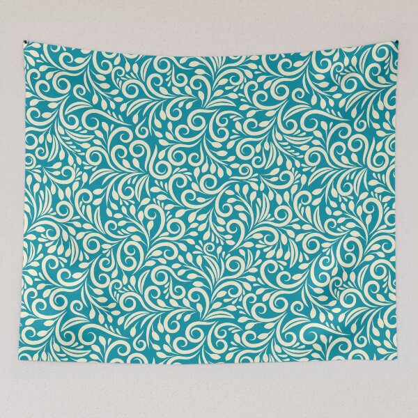 Item preview, Floral shape blue yellow indian design pattern designed and sold by creativekrish.