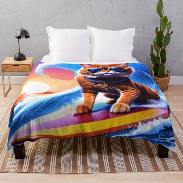 Item preview, Funny Cat Board Wave Surfer designed and sold by TheDarkWardrobe.