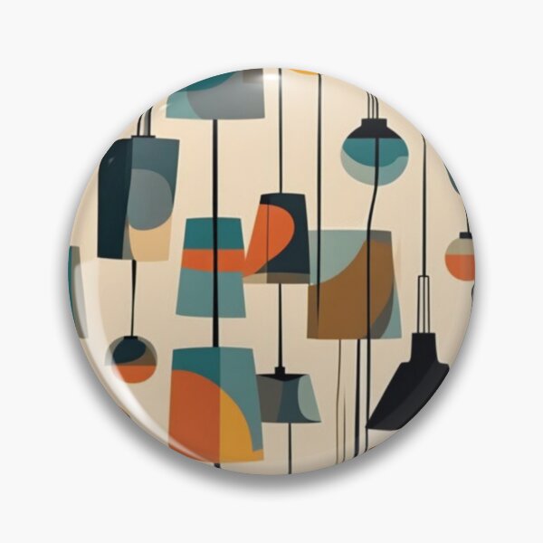 Item preview, Mid century modern hanging lampshade pattern in a vintage colourful classic style designed and sold by Haiii-Designs.
