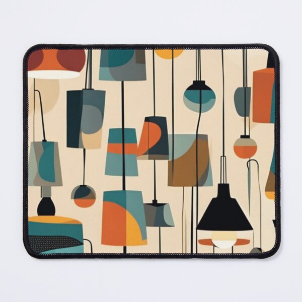 Item preview, Mid century modern hanging lampshade pattern in a vintage colourful classic style designed and sold by Haiii-Designs.