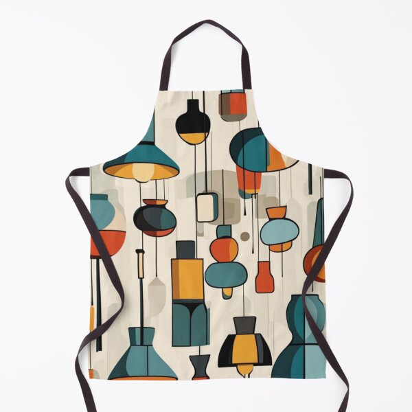 Item preview, Mid century modern hanging lampshades pattern in a vintage colourful classic style designed and sold by Haiii-Designs.