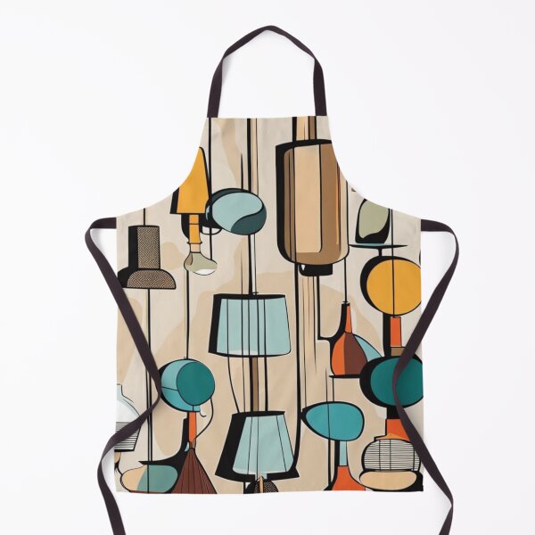 Item preview, Mid century modern lighting hanging lampshades pattern in a vintage colourful classic style designed and sold by Haiii-Designs.