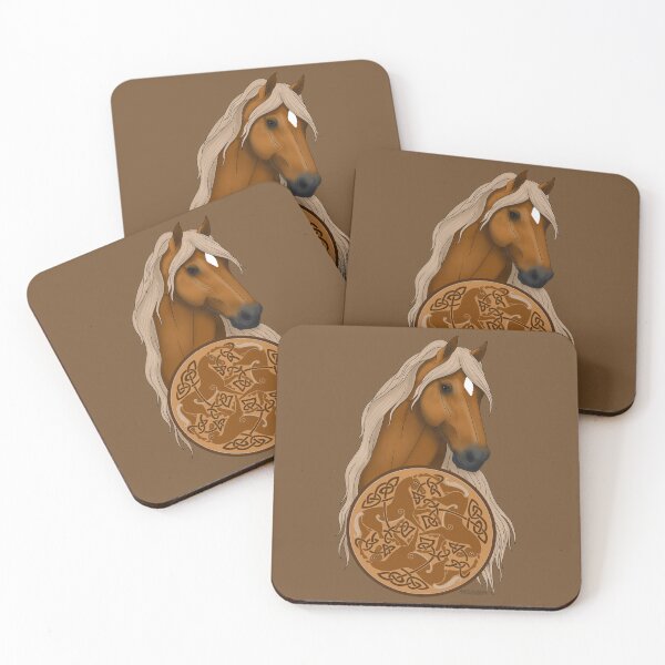 Item preview, Flaxen Maned Chestnut Horse with Celtic Knotwork designed and sold by DappledMoon.
