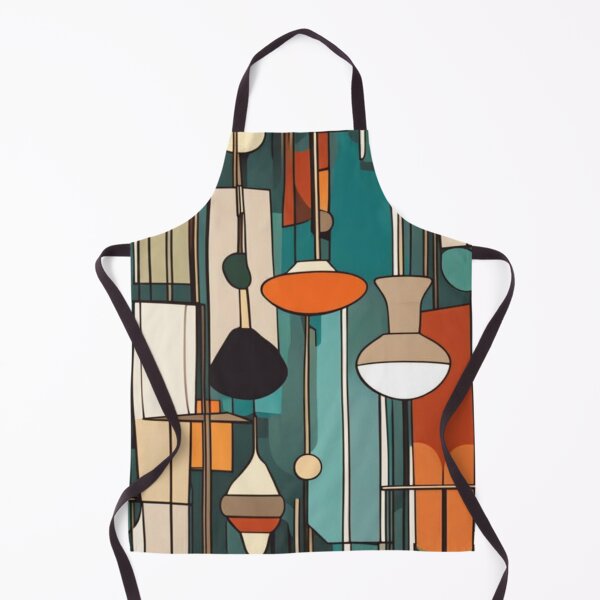 Item preview, A pattern of Mid century modern lighting and hanging lampshades in a vintage colourful classic style designed and sold by Haiii-Designs.