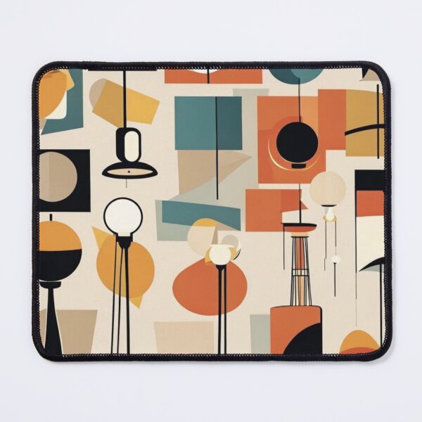 Item preview, Copy of A retro pattern of Mid century modern lighting and floor lamps in a vintage colourful classic style designed and sold by Haiii-Designs.