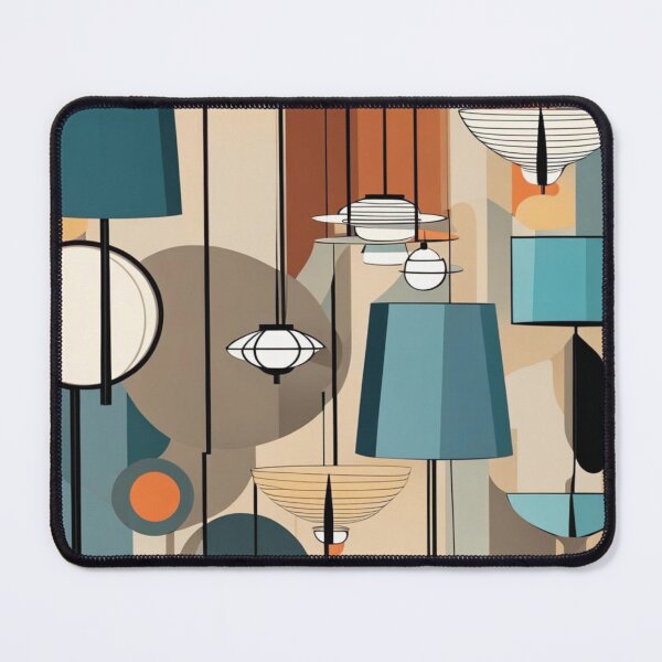 Item preview, Mid century modern hanging lighting and floor lamps pattern in a vintage colourful classic style designed and sold by Haiii-Designs.