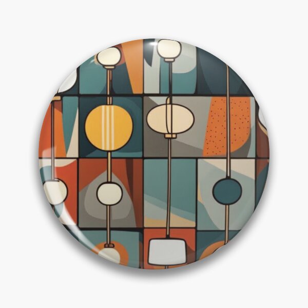 Item preview, Box pattern of Mid century modern hanging lighting, table and floor lamps pattern in a vintage colourful classic style designed and sold by Haiii-Designs.