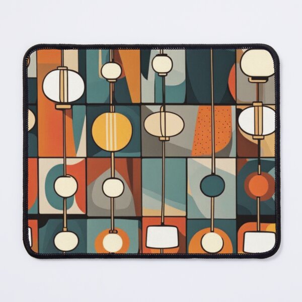 Item preview, Box pattern of Mid century modern hanging lighting, table and floor lamps pattern in a vintage colourful classic style designed and sold by Haiii-Designs.