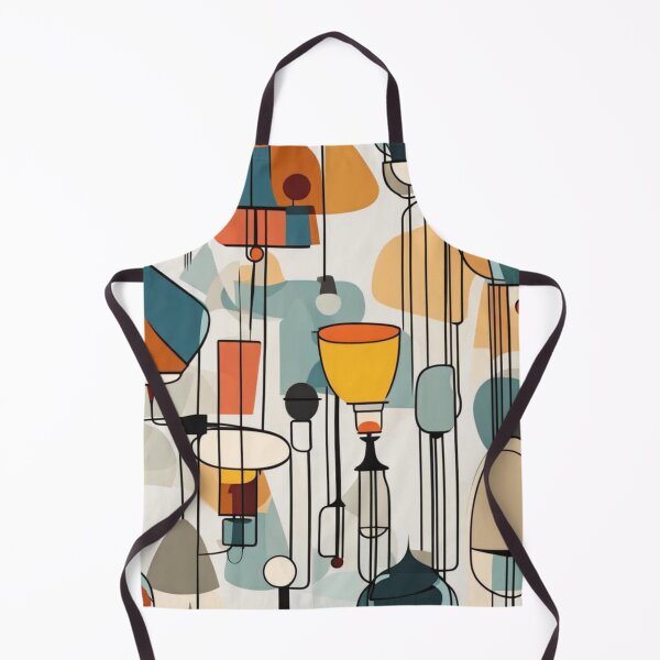 Item preview, A pattern of abstract Mid century modern hanging lighting, table and floor lamps pattern in a vintage colourful classic style designed and sold by Haiii-Designs.