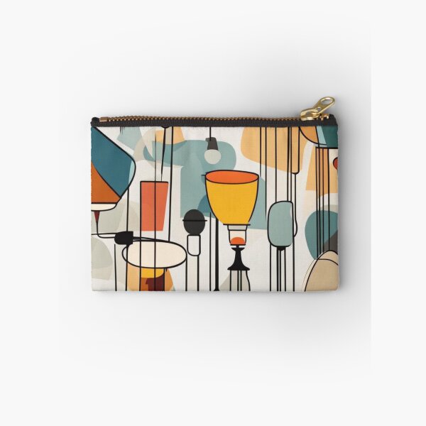 Item preview, A pattern of abstract Mid century modern hanging lighting, table and floor lamps pattern in a vintage colourful classic style designed and sold by Haiii-Designs.