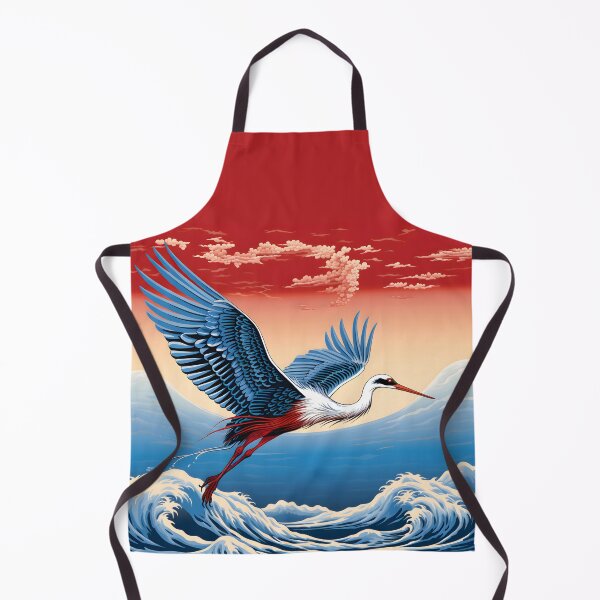 Item preview, Crimson Flight: Japanese Crane at Sunset designed and sold by Sakashi-Canvas.