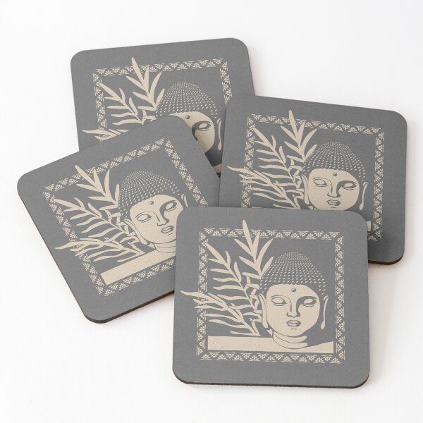 Item preview, Buddha Head Statue with Palm Fronds - Slate + Dove designed and sold by Irene Estelle.