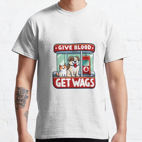 Item preview, Give Blood, Get Wags - Hero Pets Donation  designed and sold by PunnyPawsShop.