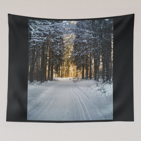 Item preview, Winter Road With Trees On The Side Covered With Snow designed and sold by Vicky021.
