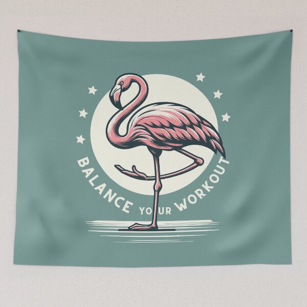 Item preview, Yoga Flamingo - Balance Your Workout designed and sold by FlamingoVibes.