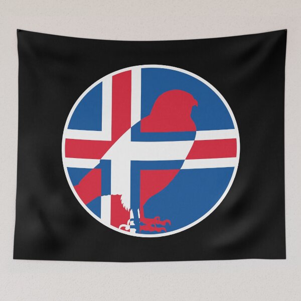 Item preview, Iceland Falcon Gyrfalcon Icelandic National Animal Flag designed and sold by FlagX.