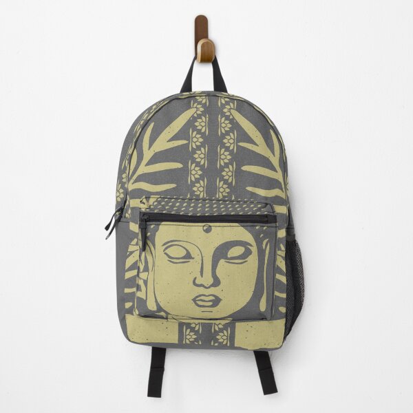 Artikelvorschau, Buddha Head Statue with Palm Fronds - Slate + Gold entworfen und verkauft von Irene Estelle.