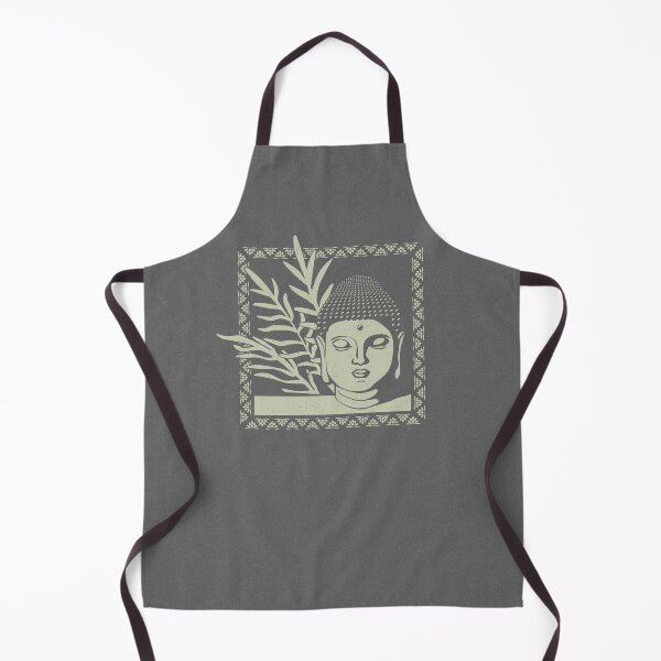 Item preview, Buddha Head Statue with Palm Fronds - Slate + Tea designed and sold by Irene Estelle.