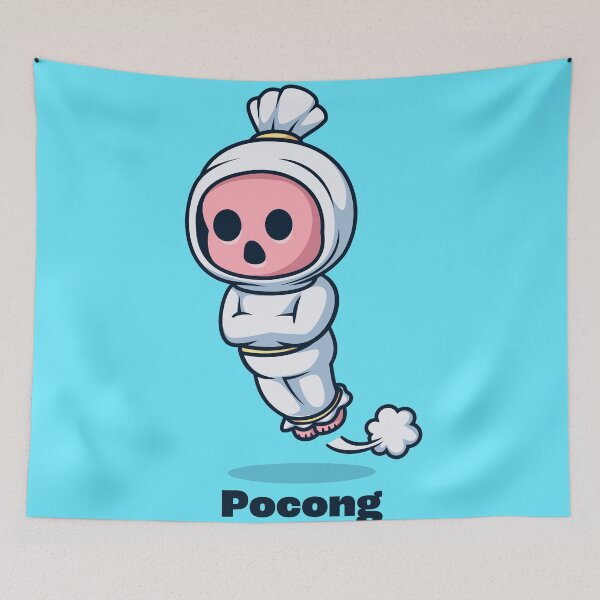 Item preview, Playful Pocong: Cute Indonesian Ghost Cartoon Vector Icon designed and sold by hjian8219.
