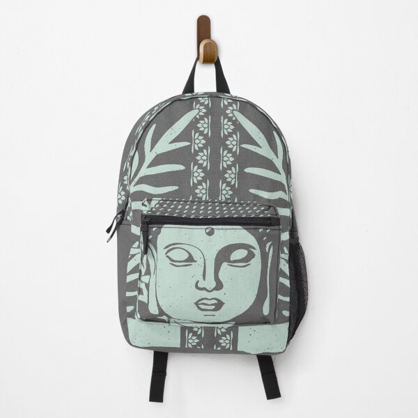 Artikelvorschau, Buddha Head Statue with Palm Fronds - Slate + Mint entworfen und verkauft von Irene Estelle.