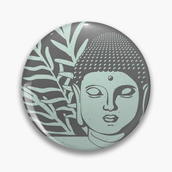 Item preview, Buddha Head Statue with Palm Fronds - Slate + Mint designed and sold by Irene Estelle.