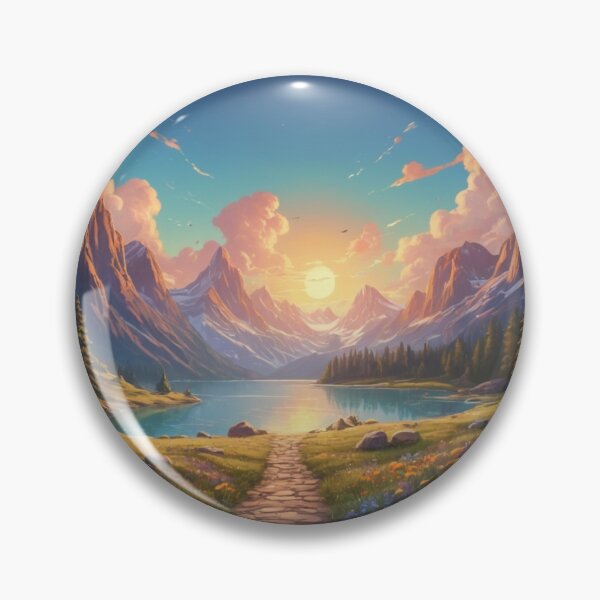 Item preview, Sunset Paradise: A Majestic Mountain Landscap designed and sold by DotsAndDesigns.