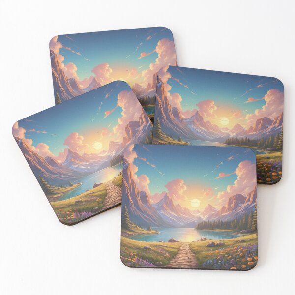 Item preview, Sunset Paradise: A Majestic Mountain Landscap designed and sold by DotsAndDesigns.