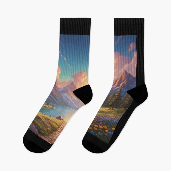 Item preview, Sunset Paradise: A Majestic Mountain Landscap designed and sold by DotsAndDesigns.