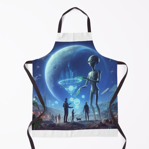 Item preview, Intergalactic Encounter: Alien Technology Exchange with Humans on a Distant Planet Under a Giant Moon designed and sold by ArcaneVisions.
