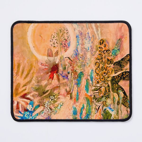 Item preview, "Peachy Star Bright Night" painting, abstract floral designed and sold by Michelle Gratwick Creates.