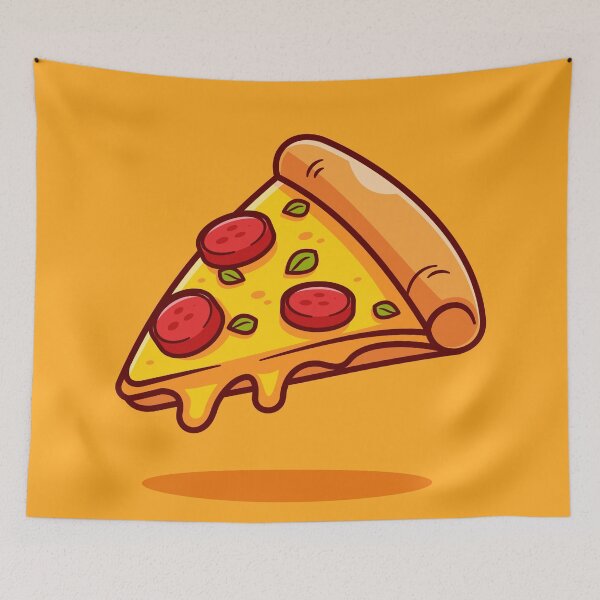 Item preview, "Savory Levitation: Pizza Slice Melted Floating Cartoon Vector Icon" designed and sold by hjian8219.