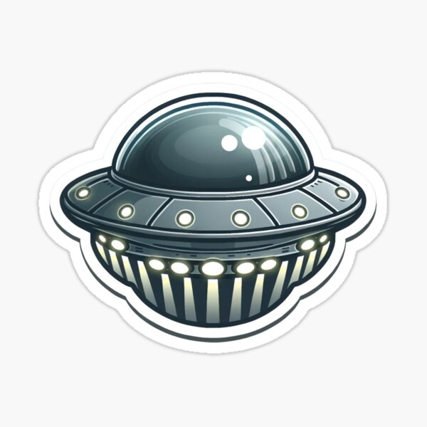 Artikel-Vorschau von UFO-Alien-Raumschiff-Aufkleber, designt und verkauft von mymagicstoreus.