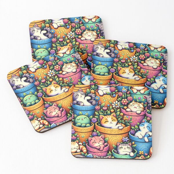 Item preview, Charming Garden Kittens Illustration designed and sold by inkArtistryfine.