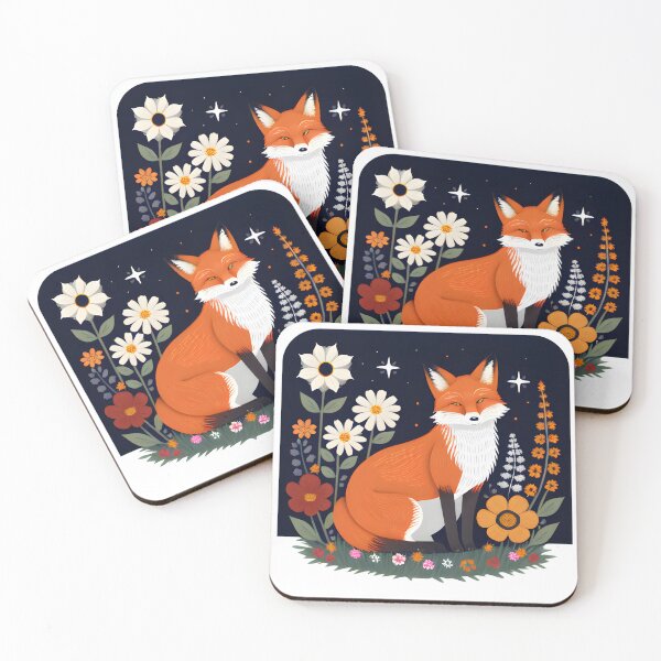 Item preview, Fox and Flowers  designed and sold by WondrousThings.