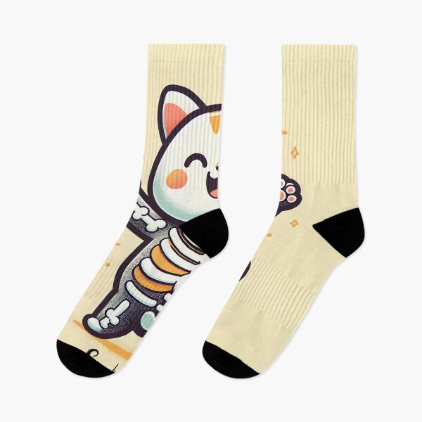 Item preview, Joyful Skeleton Cat Celebration Art designed and sold by inkArtistryfine.
