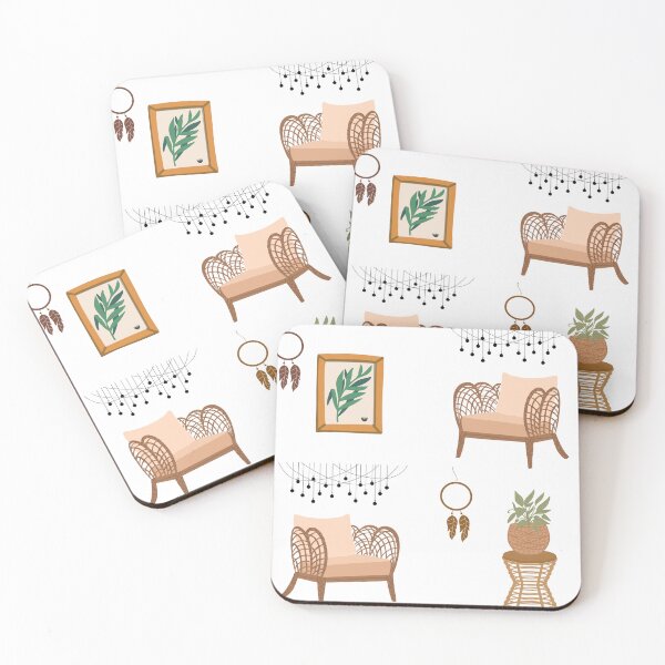 Item preview, Bohemian chairs and plants: pattern and stickers  designed and sold by raymishop.