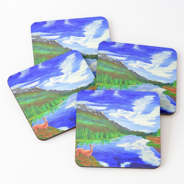 Item preview, Landscape with Deer at Mystic Creek designed and sold by Carlo Varo.