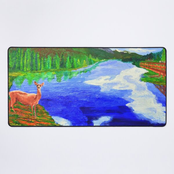 Item preview, Landscape with Deer at Mystic Creek designed and sold by Carlo Varo.