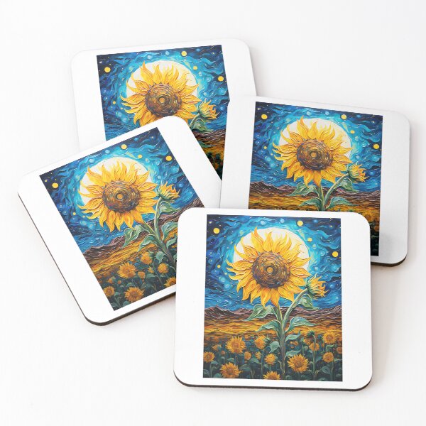 Item preview, Sunflower Serenade with Vintage Cat: A Tribute to Van Gogh's Vision designed and sold by Silver Medal.