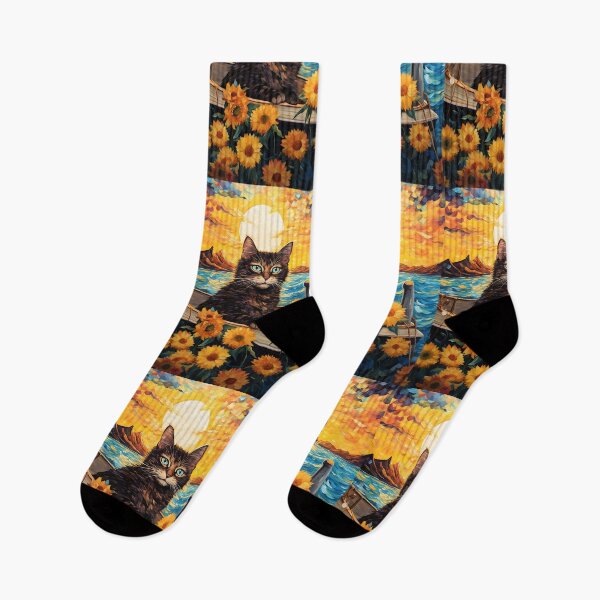 Item preview, Vintage Feline Fantasy: A Sunflower Journey in Van Gogh's Footsteps designed and sold by Silver Medal.