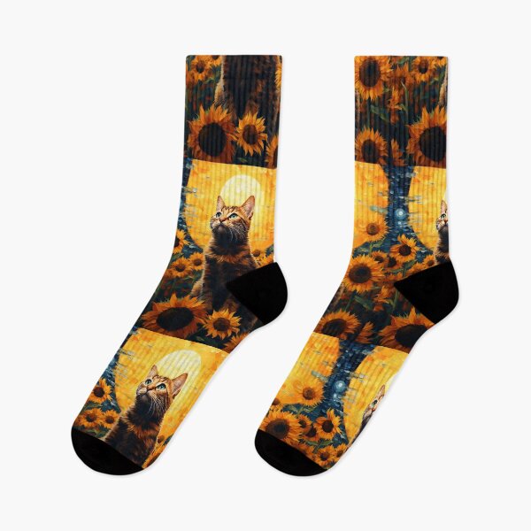 Item preview, Bigotes de girasol: un cuadro de gato vintage inspirado en Van Gogh designed and sold by Silver Medal.