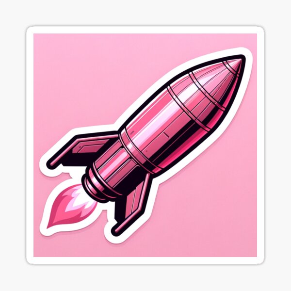 Artikel-Vorschau von   UFO – Alien Pink Raumschiff/Rakete Aufkleber Band 4, designt und verkauft von mymagicstoreus.